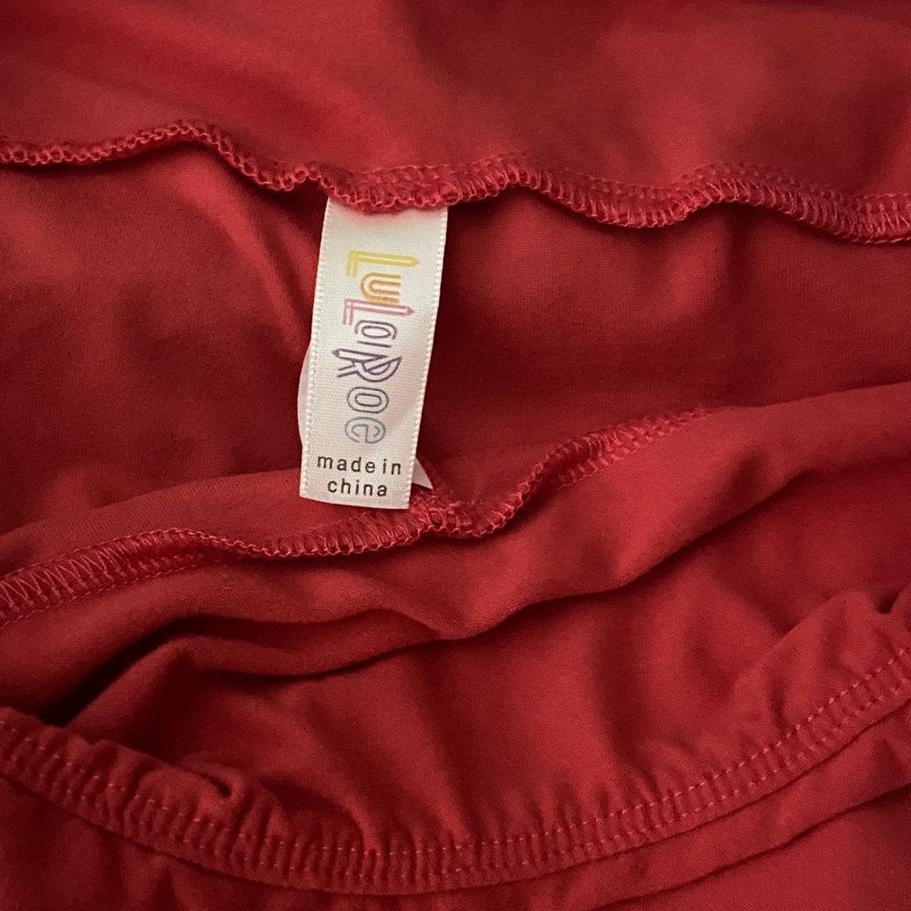 LuLaRoe Vibrant Red Stretch leggings TC